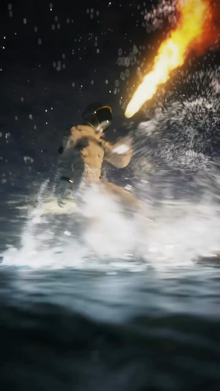 Astronaut im Whitewater – Houdini-Test – Standbild 3