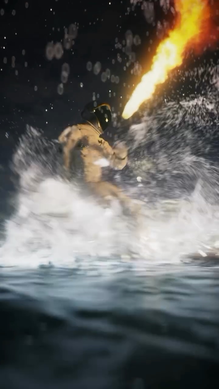Astronaut im Whitewater – Houdini-Test – Standbild 8