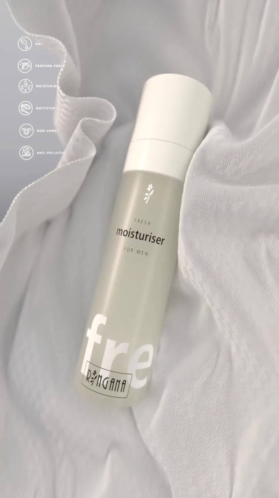 RINGANA-Flasche in drapiertem Stoff, Cloth-Simulation