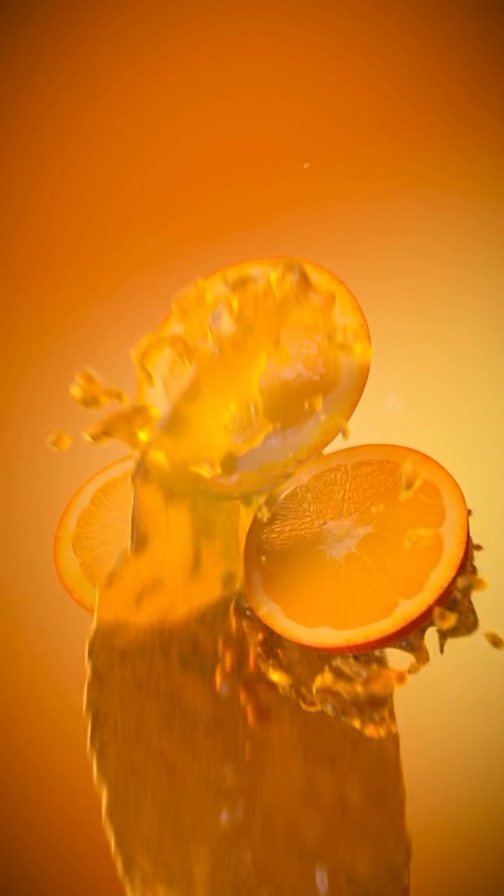 X-Particles: Oranges in a Juice Splash – Still 2