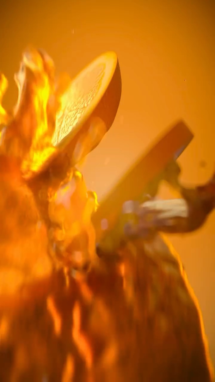 X-Particles: Oranges in a Juice Splash – Still 3