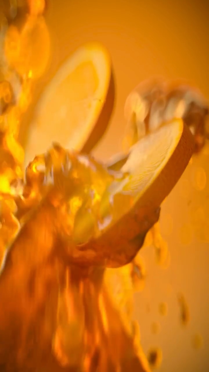 X-Particles: Oranges in a Juice Splash – Still 5