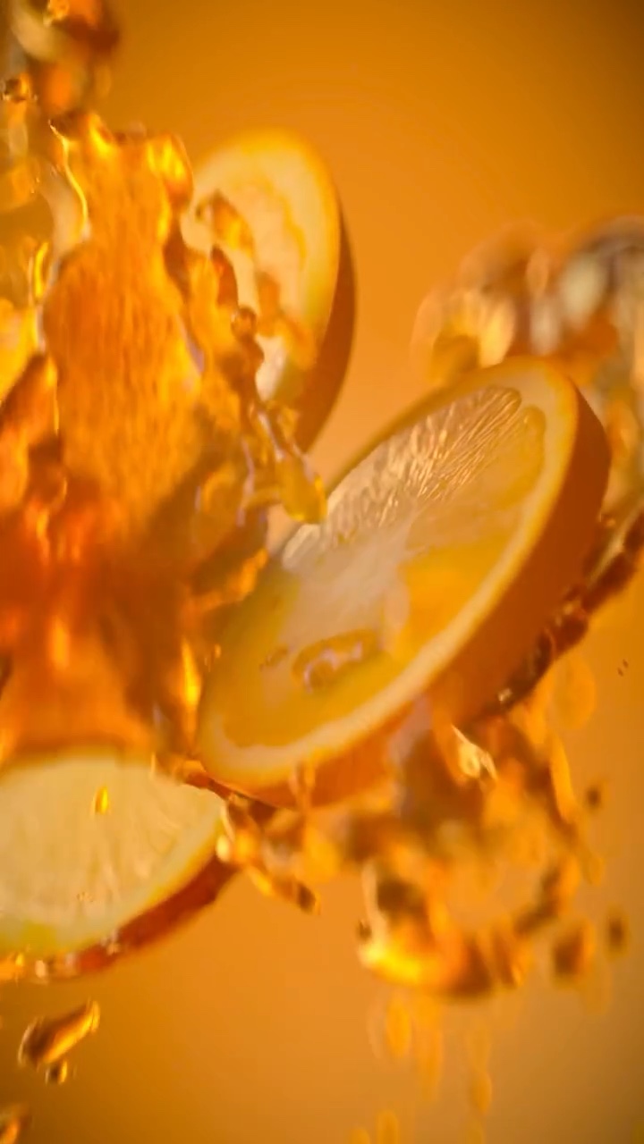 X-Particles: Oranges in a Juice Splash – Still 6