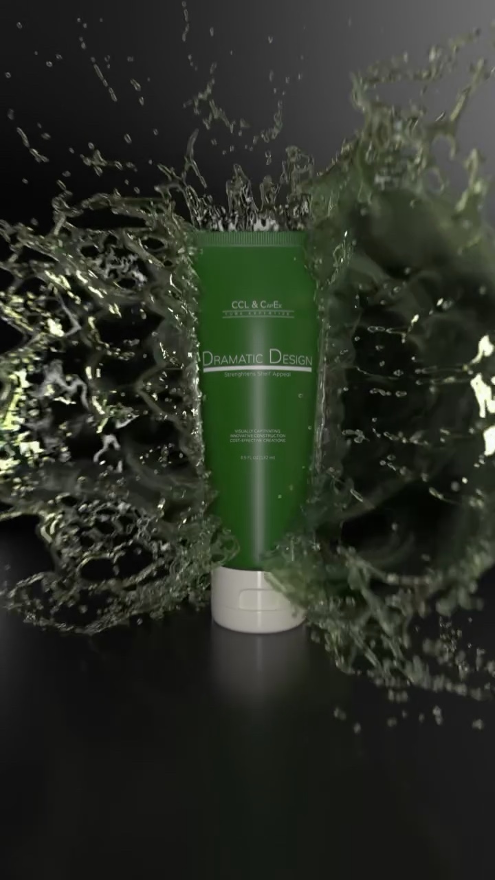 Kosmetik-Produktspot – grüner Splash mit LiquiGen – Standbild 3