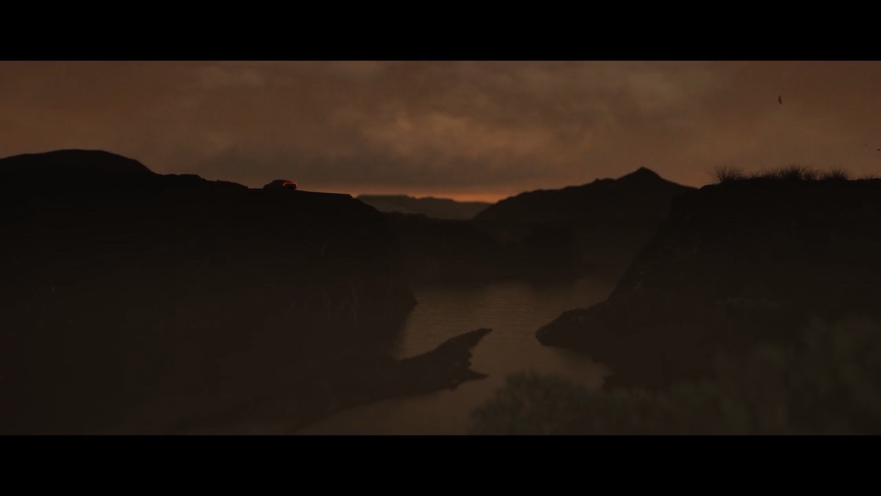 Mercedes-Benz VISION EQXX Spec Ad – Fahrt durch eine CGI-Landschaft – Standbild 1