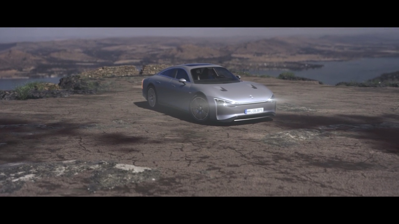 Mercedes-Benz VISION EQXX Spec Ad – Fahrt durch eine CGI-Landschaft – Standbild 7