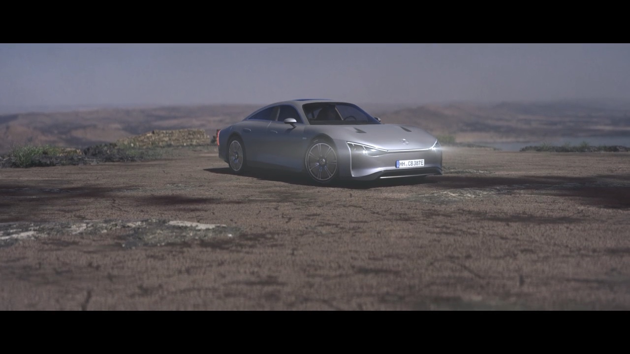 Mercedes-Benz VISION EQXX Spec Ad – Fahrt durch eine CGI-Landschaft – Standbild 8