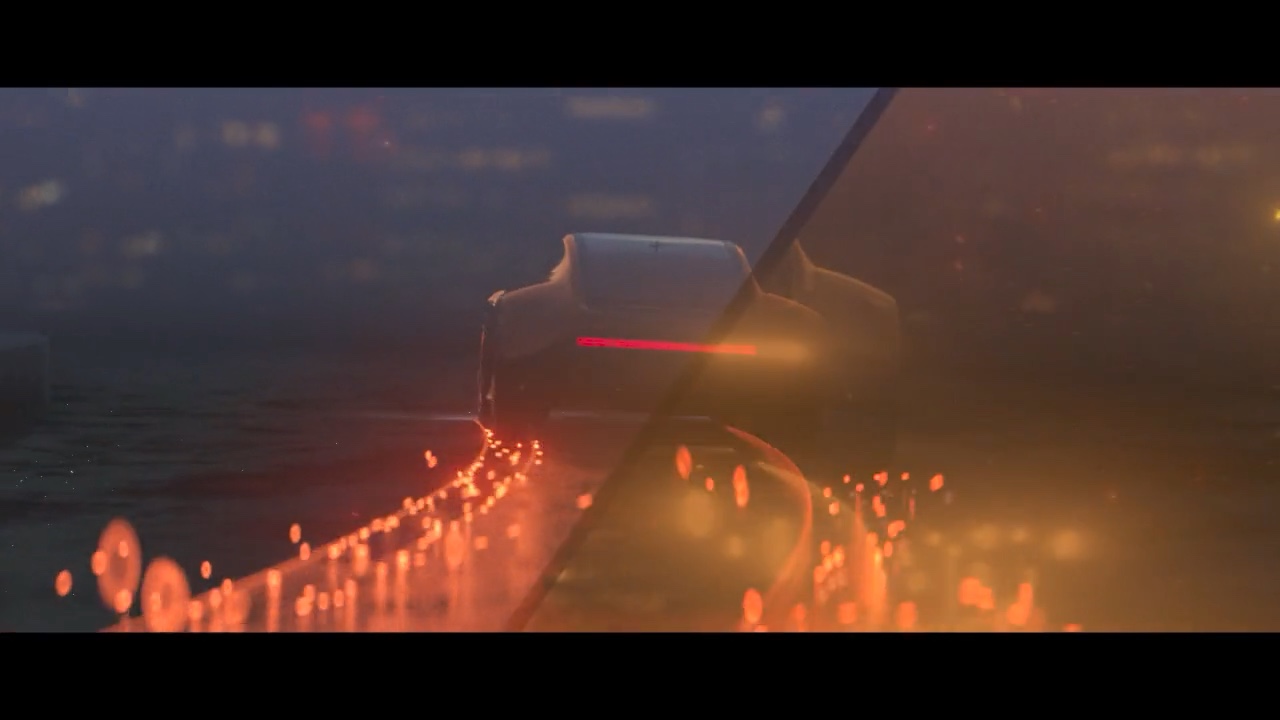 Cyberpunk Sports Car – Night Drive through a Shower of Sparks – Still 6